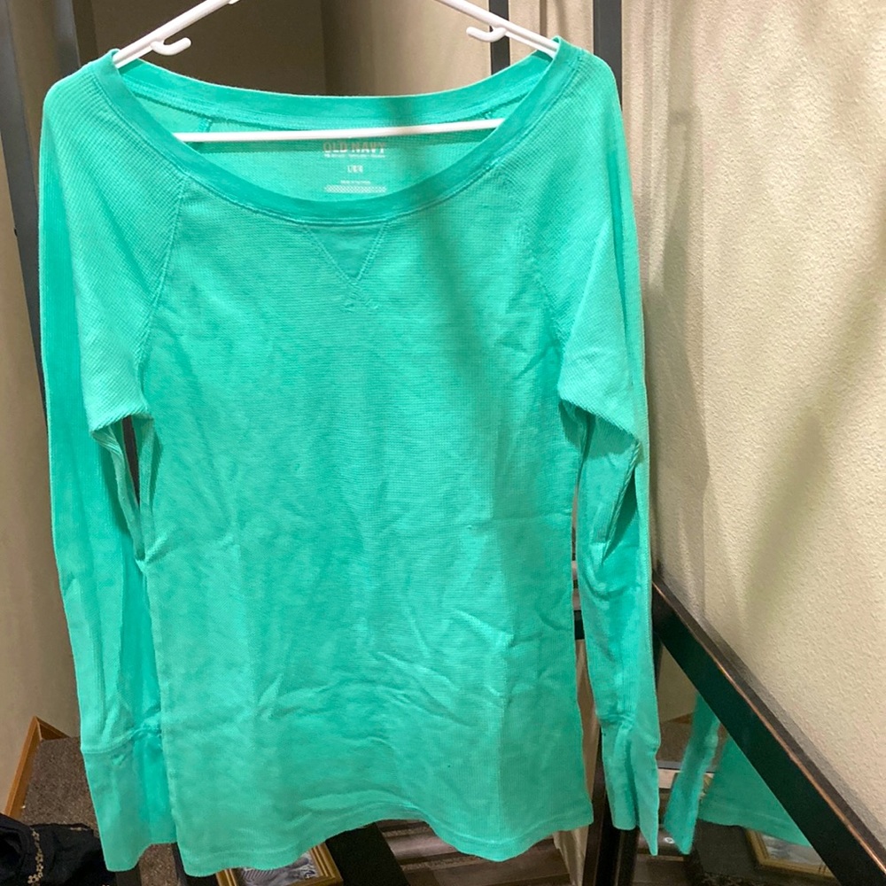 old navy teal long sleeve